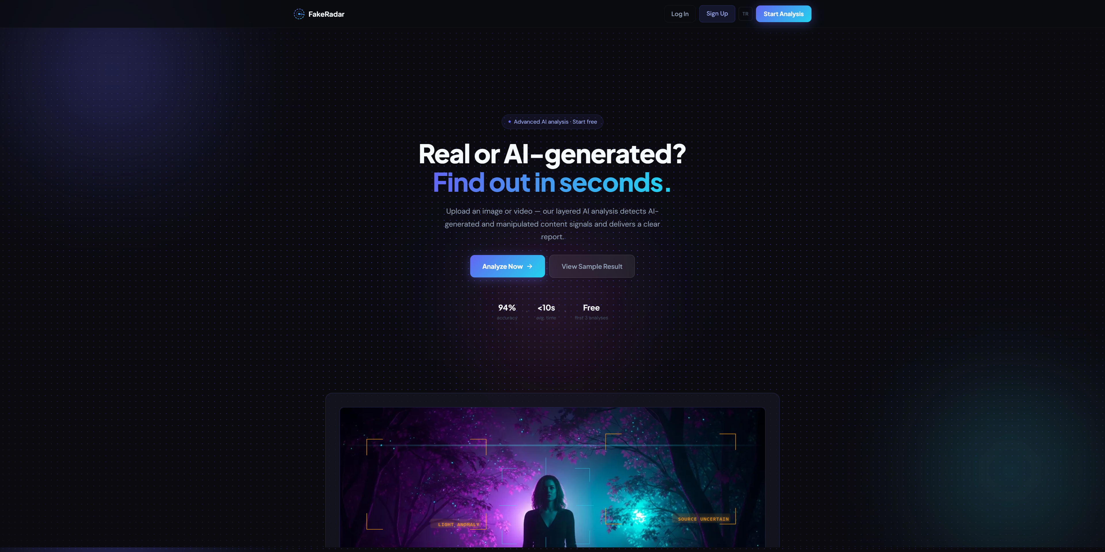 FakeRadar — AI deepfake detection app